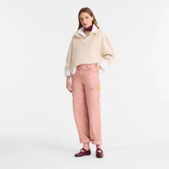 Pink Tea – Pantalon en coton surteint