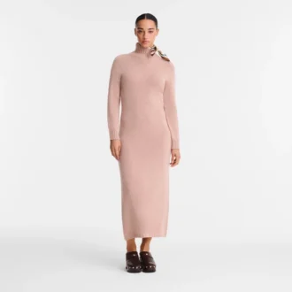 Pink Tea – Robe longue en maille