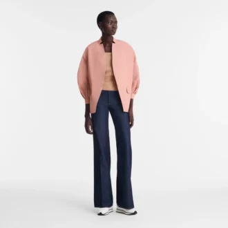 Pink Tea – Veste kimono en taffetas technique