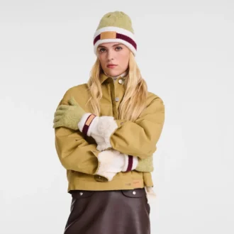 Pistache/Bordeaux – Bonnet en tricot Pistache/Bordeaux – Bonnet en tricot