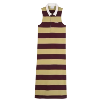Pistache/Bordeaux – Robe polo en jersey rayé Pistache/Bordeaux – Robe polo en jersey rayé