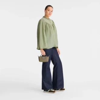 Pochette Le Pliage verte avec poignée