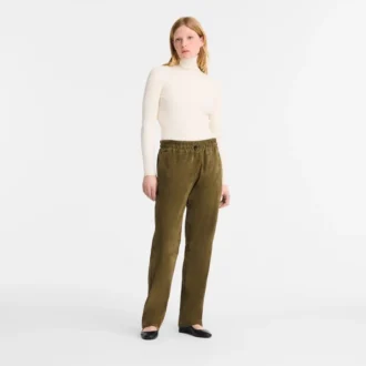 Pantalon droit en cuir