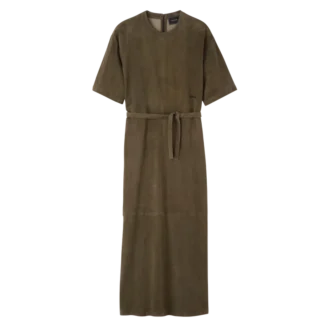 Robe longue en cuir