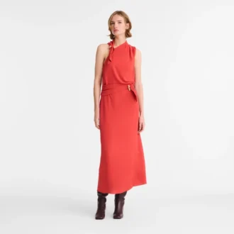 Rouge – Robe en gabardine Rouge – Robe en gabardine