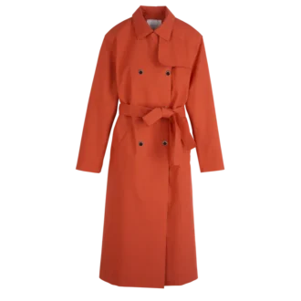 Rouge – Trench-coat en toile technique déperlante Rouge – Trench-coat en toile technique déperlante